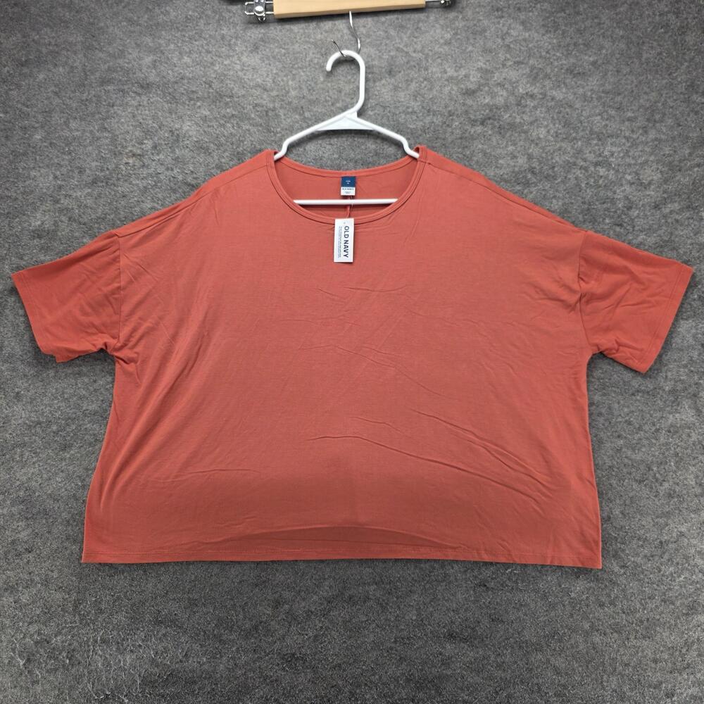Old Navy T-Shirt Womens M Orange Luxe Oversized Scoop Neck Short Sleeve Jersey